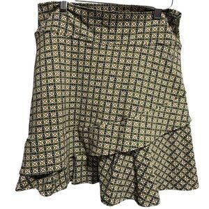 Dona Jo Glide Skort Ruffle Geometric Sz 2 Large Tennis Pickle Ball Golf UPF